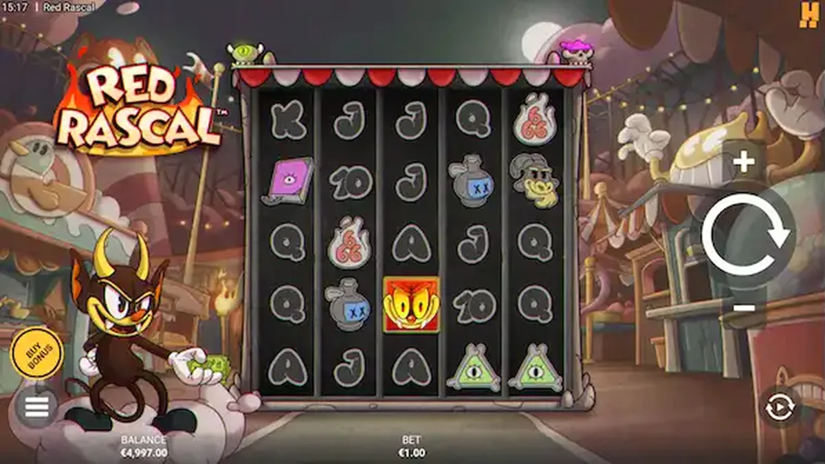 Red Rascal mobile gaming interface